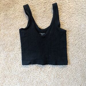 Urban Outfitters Black Ribbed Crop Top